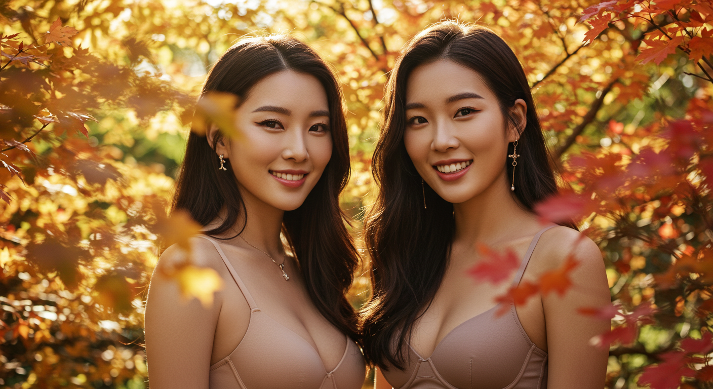 단풍놀이를 하는 여자들