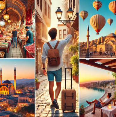 터키에서 혼자 여행하는 모습