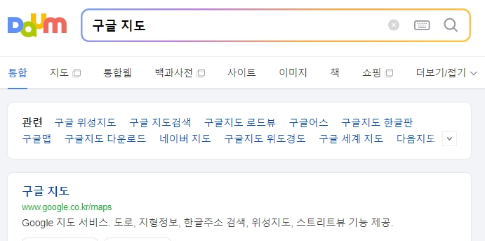 구글 지도 검색창에 '미국'을 입력하는 화면