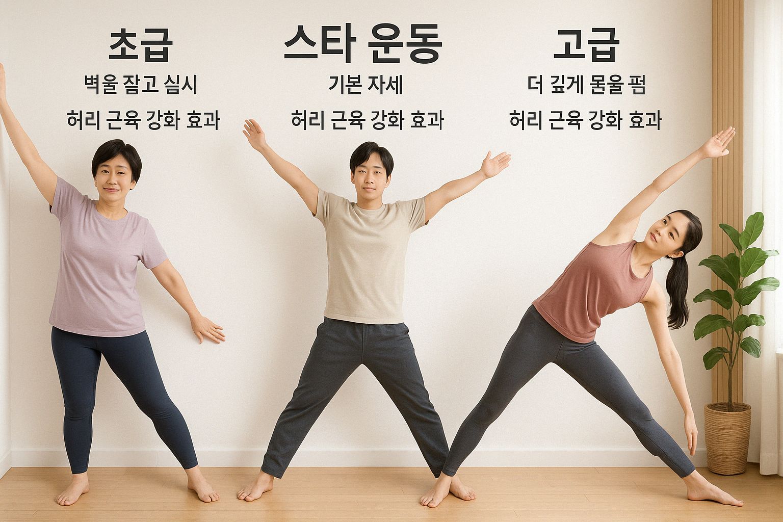 별 운동법 난이도별 변형