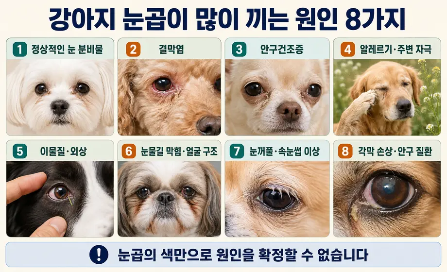 결막염과 안구건조증 등 강아지 눈곱이 많이 끼는 원인 8가지