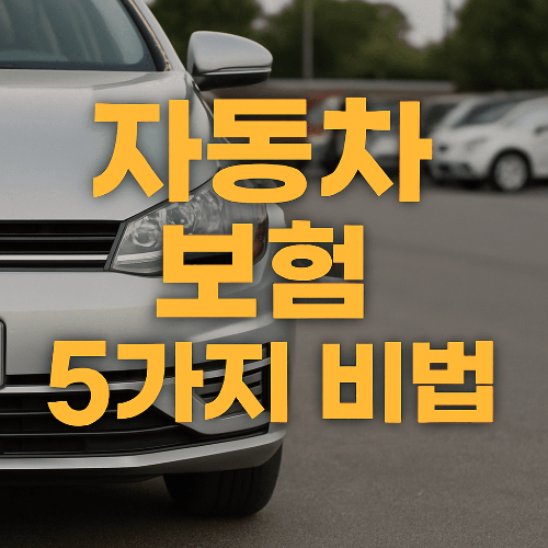 자동차 보험 줄이는 5가지 비법|보험료 30% 절약하기