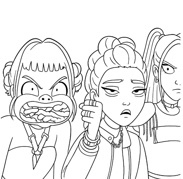 케이팝데몬헌터스색칠놀이