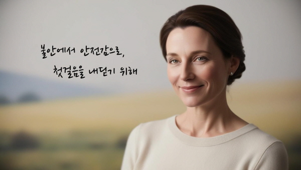불안에서 안정감으로, 첫걸음을 내딛기 위해에 관한 그림