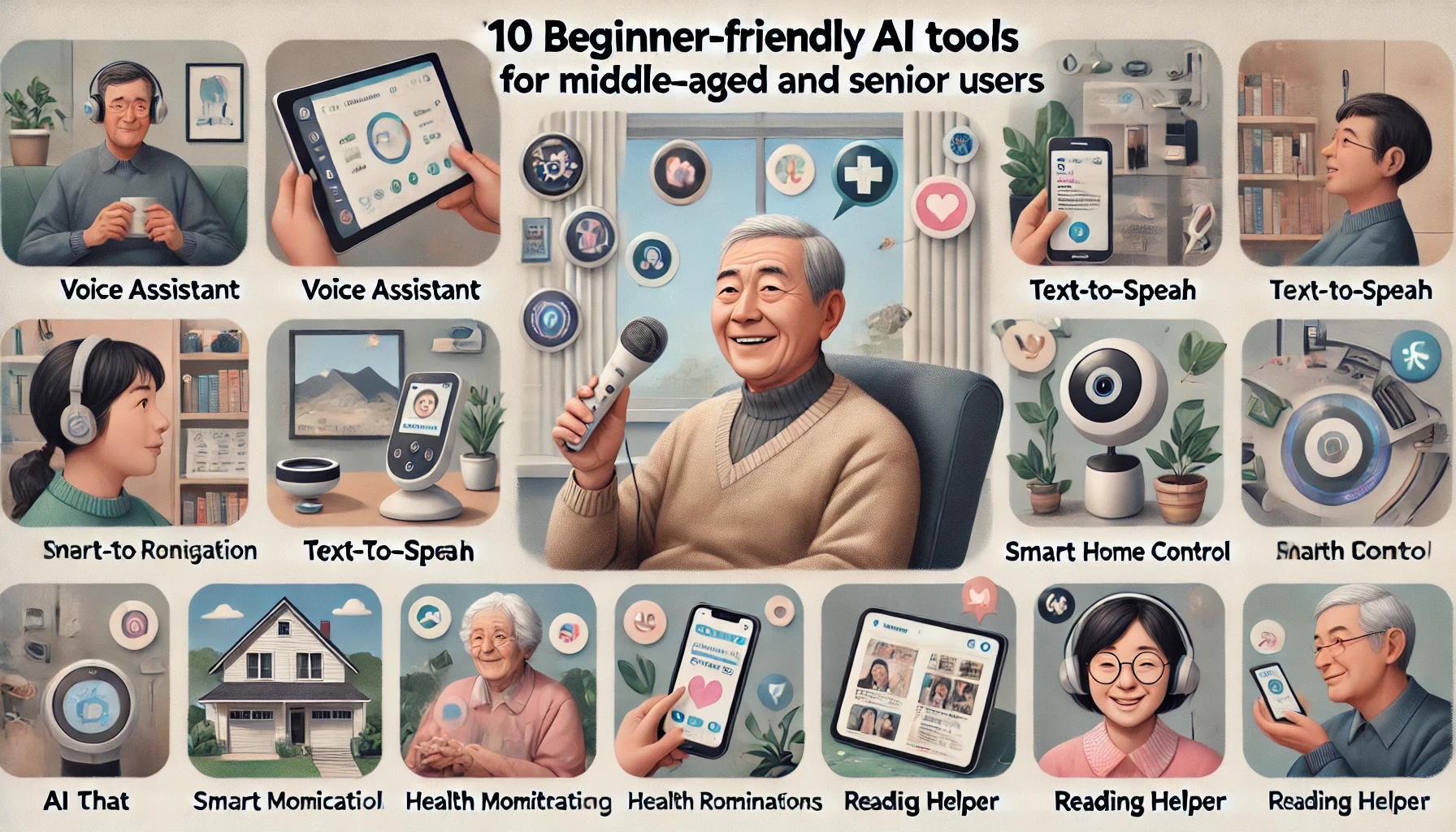 중장년층 AI 도구 10가지(완전 초보자관점)