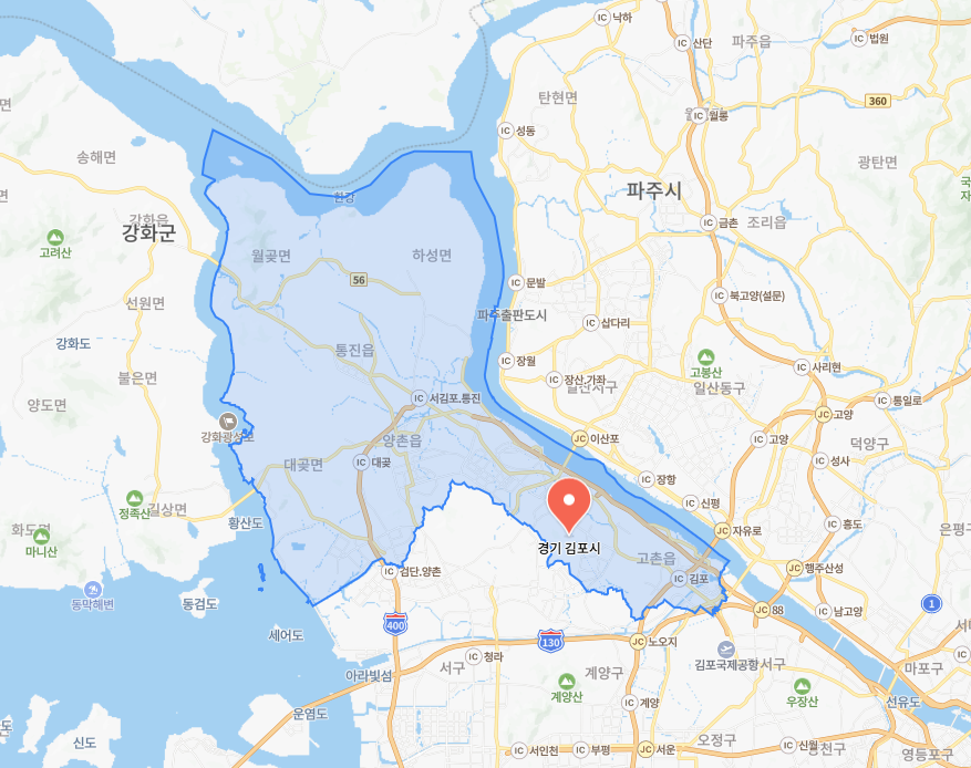 경기도 김포시 지도 캡쳐
