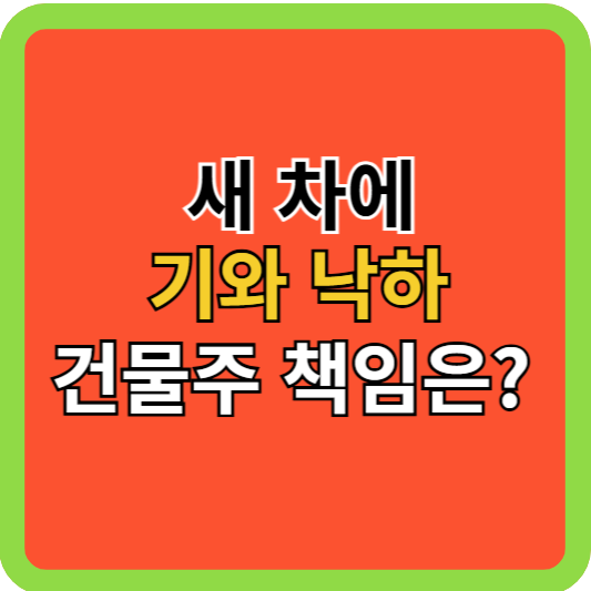 새 차 기와낙하 건물주 책임은?