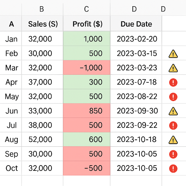 엑셀 조건부 서식으로 데이터 한눈에 보는 사진