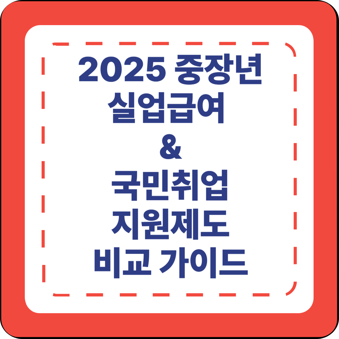 [5편]2025년 실업급여 vs 국민취업지원제도 🧾 중장년 맞춤 비교 가이드