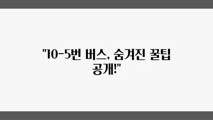 10-5번 버스 시간표 및 노선 운행정보 알아보기