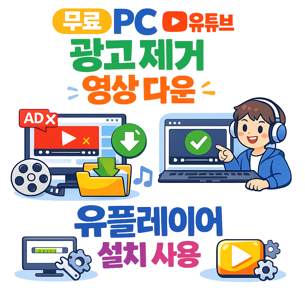 PC 유튜브 광고 제거 영상 다운 유플레이어 설치 사용 방법
