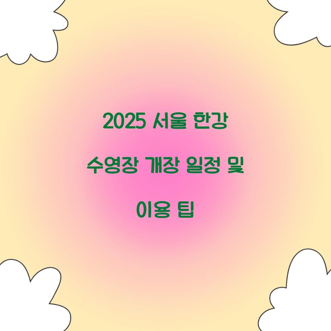 2025 서울 한강 수영장