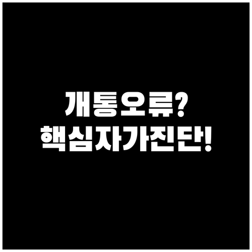 알뜰폰 유심/eSIM 개통 오류 자가..