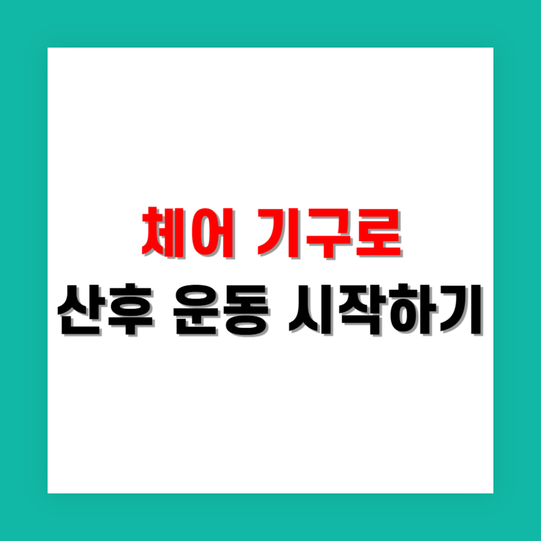 체어 기구로 집에서 안전하게 산후 운동 시작하는 법