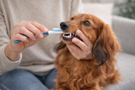 강아지 치아 관리 관련한 사진