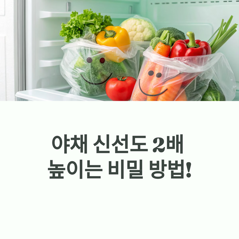 야채 보관 끝판왕! 비닐봉지에 공기