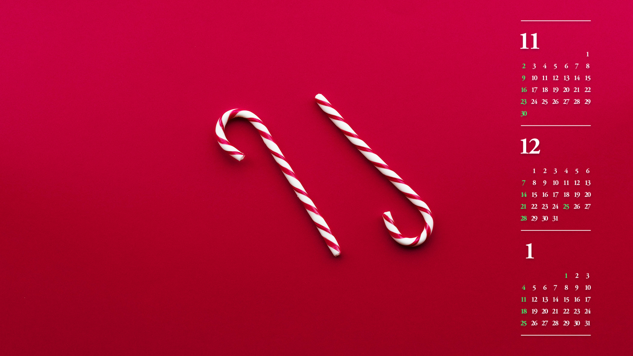 04 크리스마스 막대사탕 B - 2025년12월 노트북배경화면