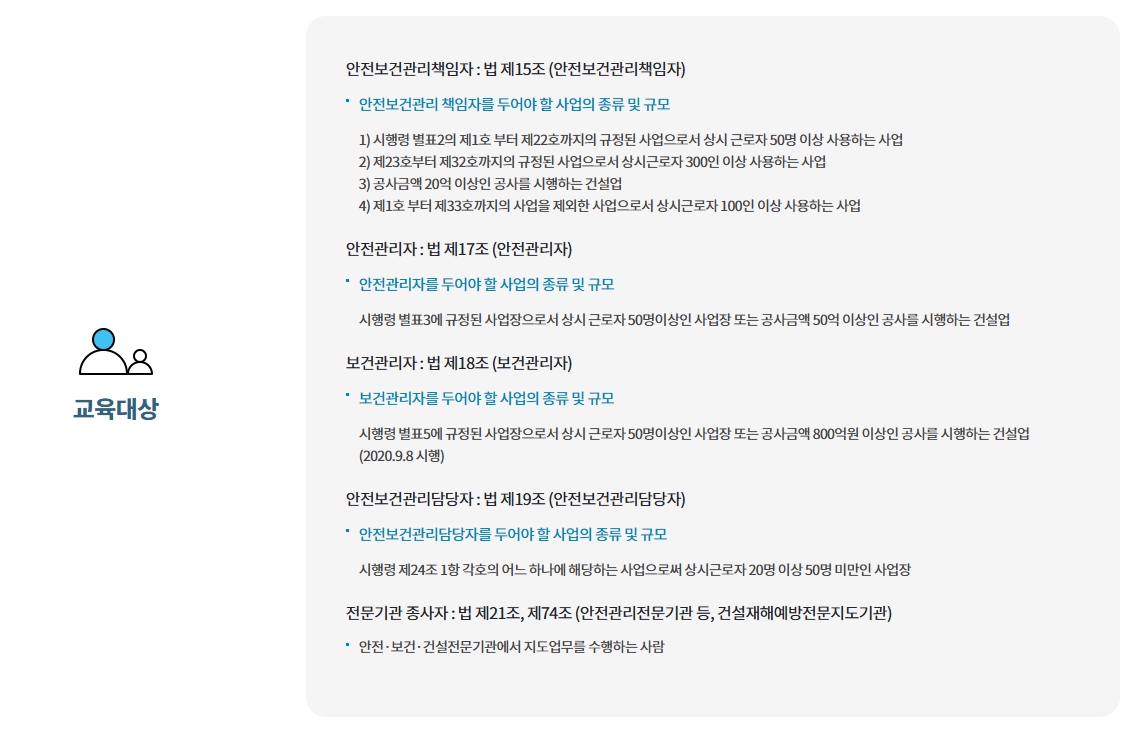 안전관리자 직무교육 온라인 신청방법 안전보건공단 직무교육센터