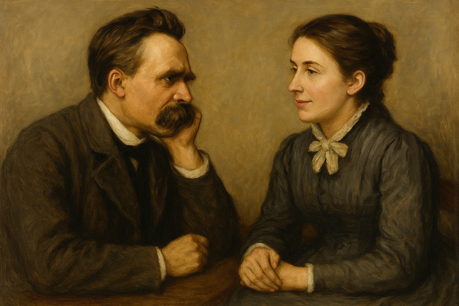 니체와 여동생 엘리자베트 이미지