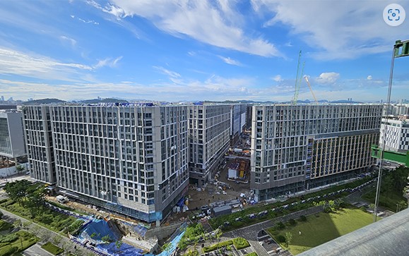 마곡지구 롯데건설 생활숙박시설 건설현장 항공사진