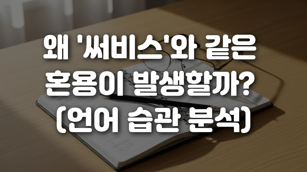 왜 써비스 와 같은 혼용이 발생할까 언어 습관 분석