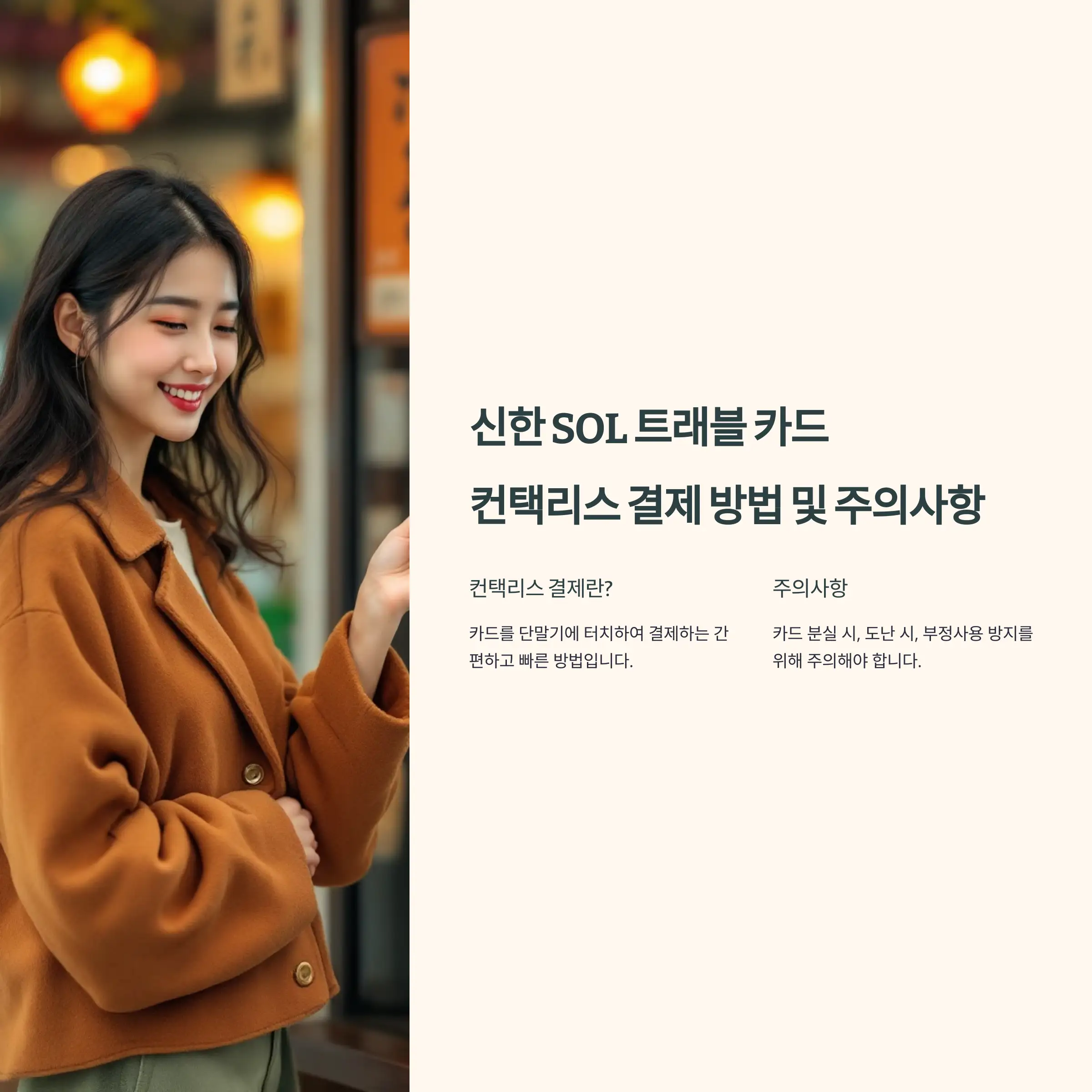 신한쏠트레블카드 컨택리스 결제 방법 및 주의사항