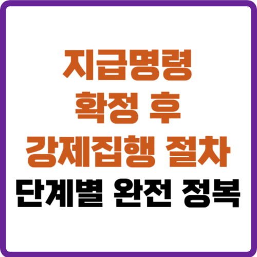 지급명령 확정 후 강제집행 절차