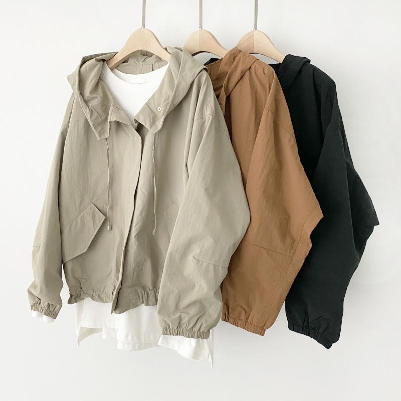 메일리 기능성 생활방수 오버핏 루즈핏 봄 가을 여자 여성 바람막이 야상 점퍼 자켓 아우터