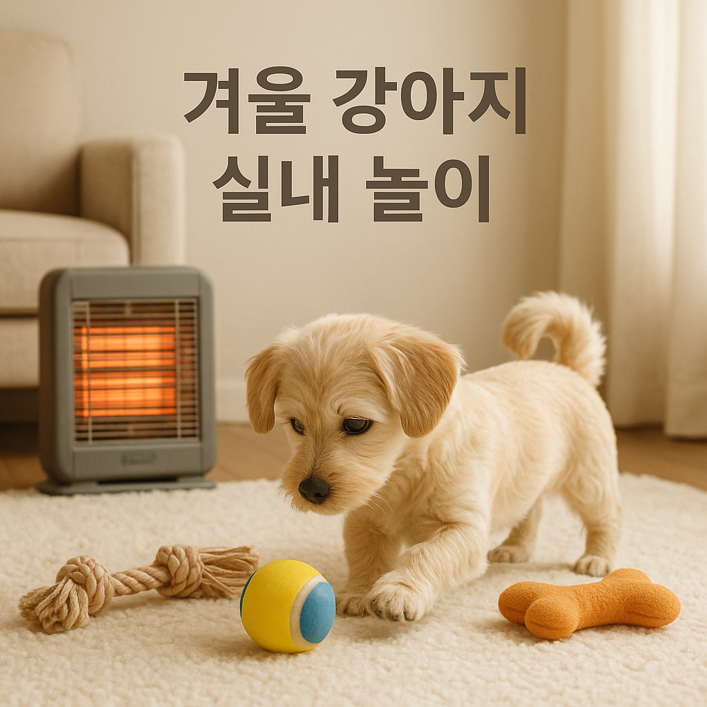 겨울 강아지 실내놀이, 실사형 이미지