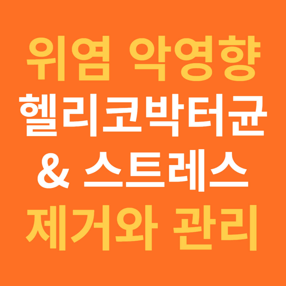 위염에 악영향 주는 헬리코박터균 제거와 스트레스 관리 방법