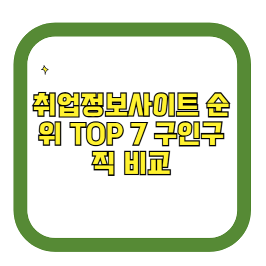 취업정보사이트 순위 TOP 7 구인구직 비교