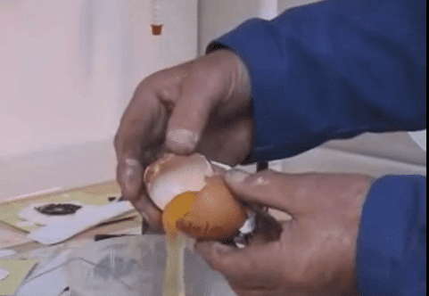 No heat was transferred inside. It's a raw egg