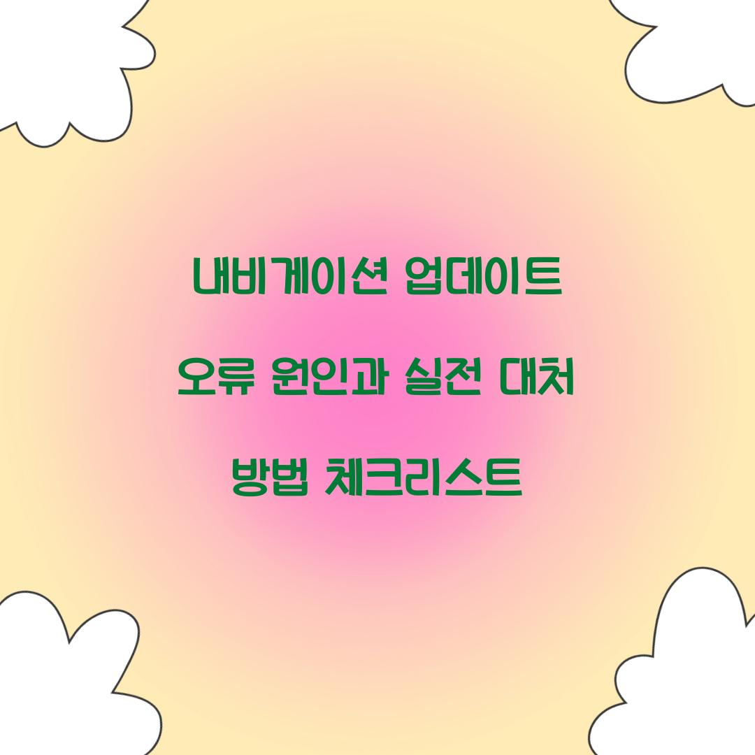 내비게이션 업데이트 오류