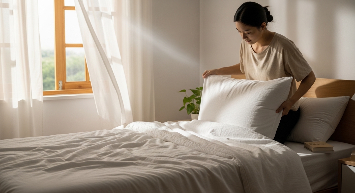 누운 자세에서 코막힘이 발생하는 원인과 혈류 변화 설명 이미지