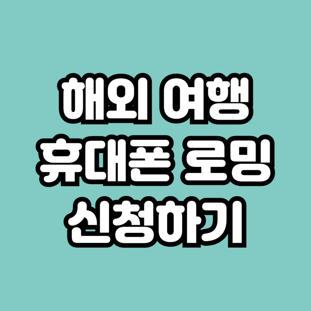 해외여행 로밍 신청하기