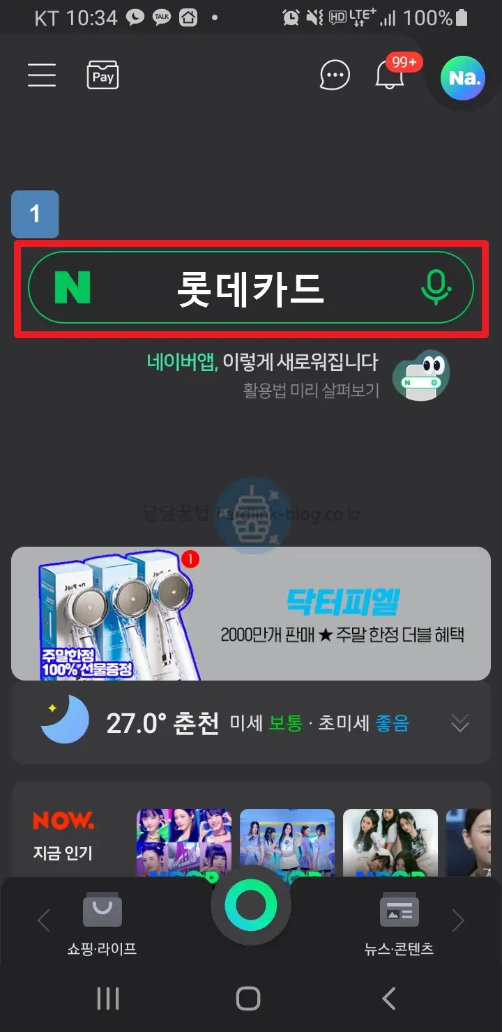 롯데카드-검색하기