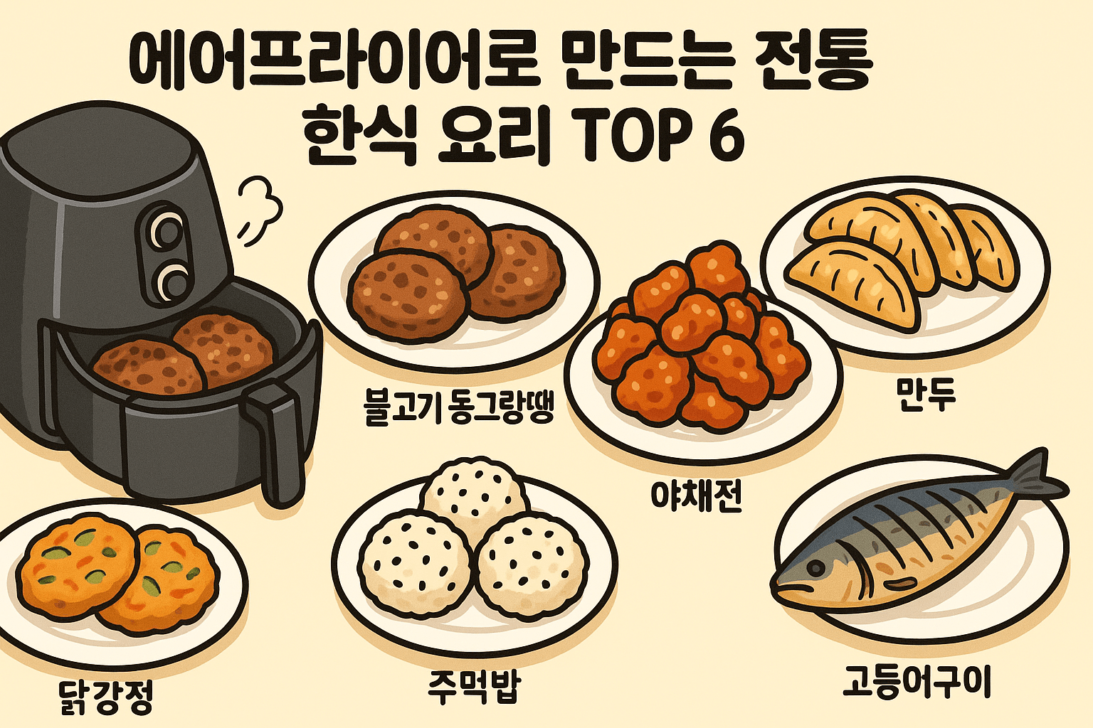에어프라이어로 만드는 전통 한식 요리 TOP 6