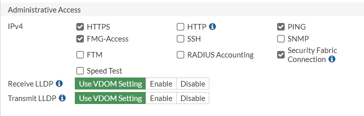 1) Fortigate Interface allowaccess
