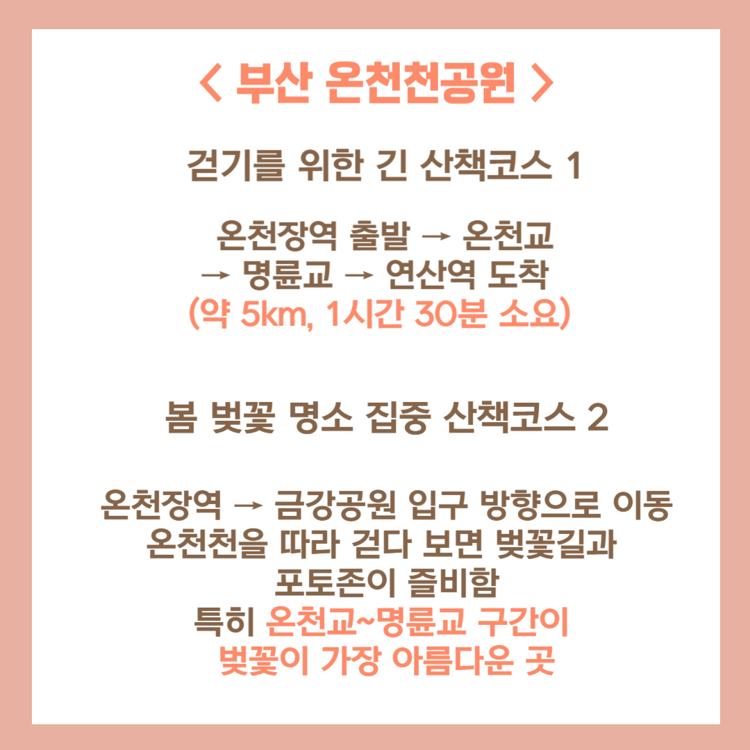 온천천 산책코스 추천