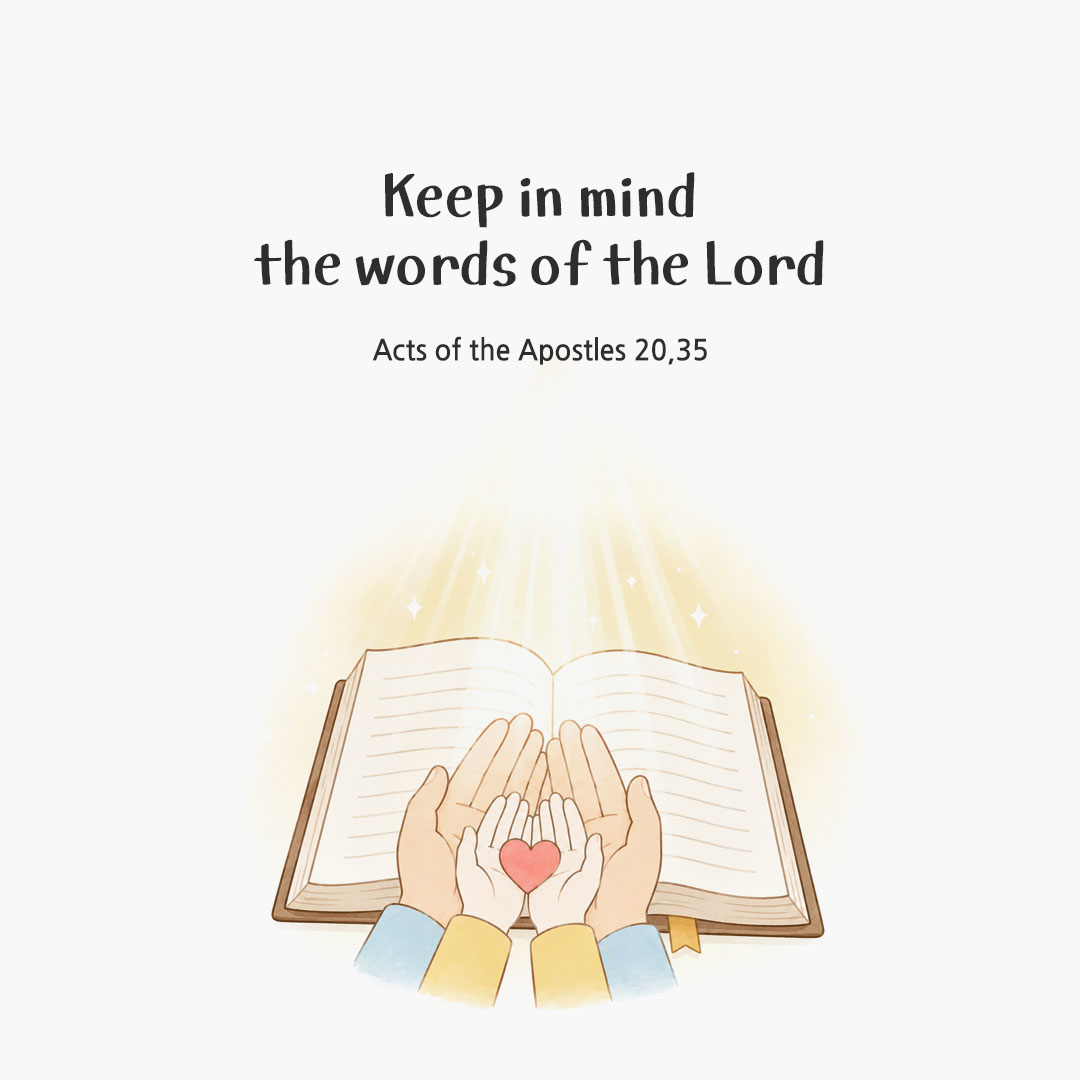 Today's Bible verse card Acts of the Apostles 20,35 scripture image
