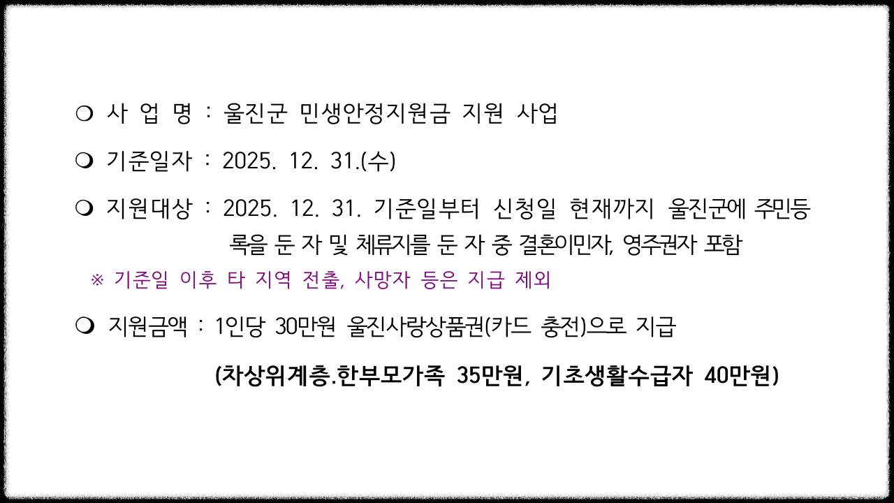 울진 민생안정지원금 2026