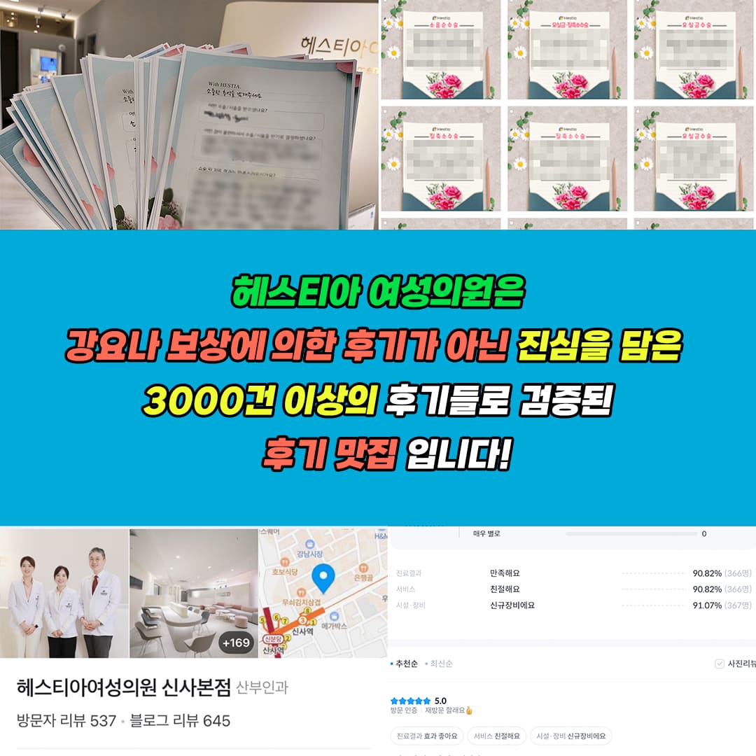 헤스티아여성의원 진심을 담은 3000건 이상의 후기들로 검증된 후기 맛집