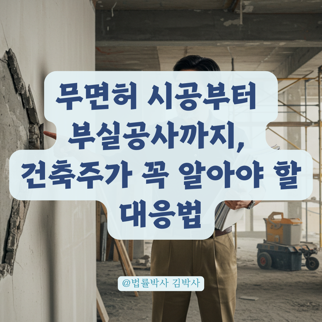 무면허 시공&middot;부실공사&middot;서류 미제출까지&hellip; 건축주가 반드시 대응해야 할 조치.