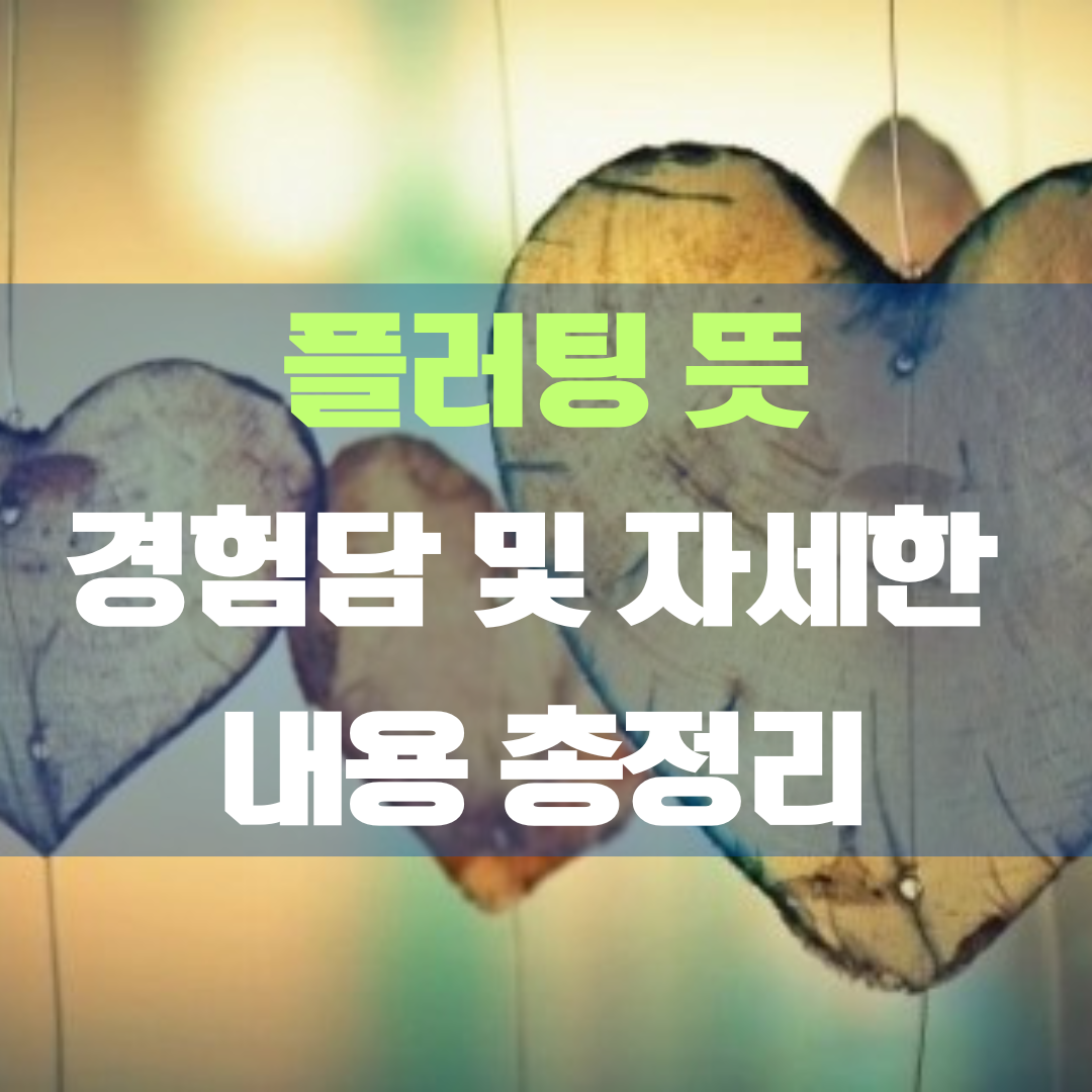 플러팅 뜻, 스토킹과 차이점, 플러팅 경험담