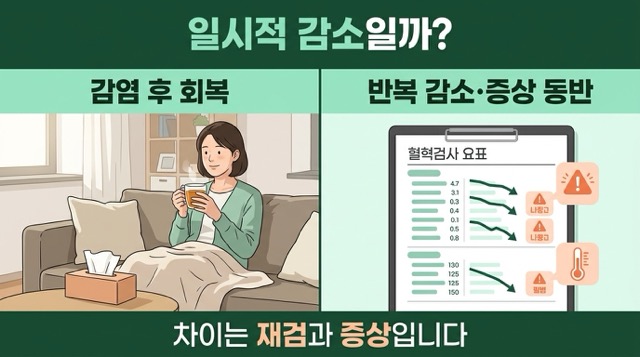 백혈구 수치 낮음 일시적 감소와 질환 신호 구별법