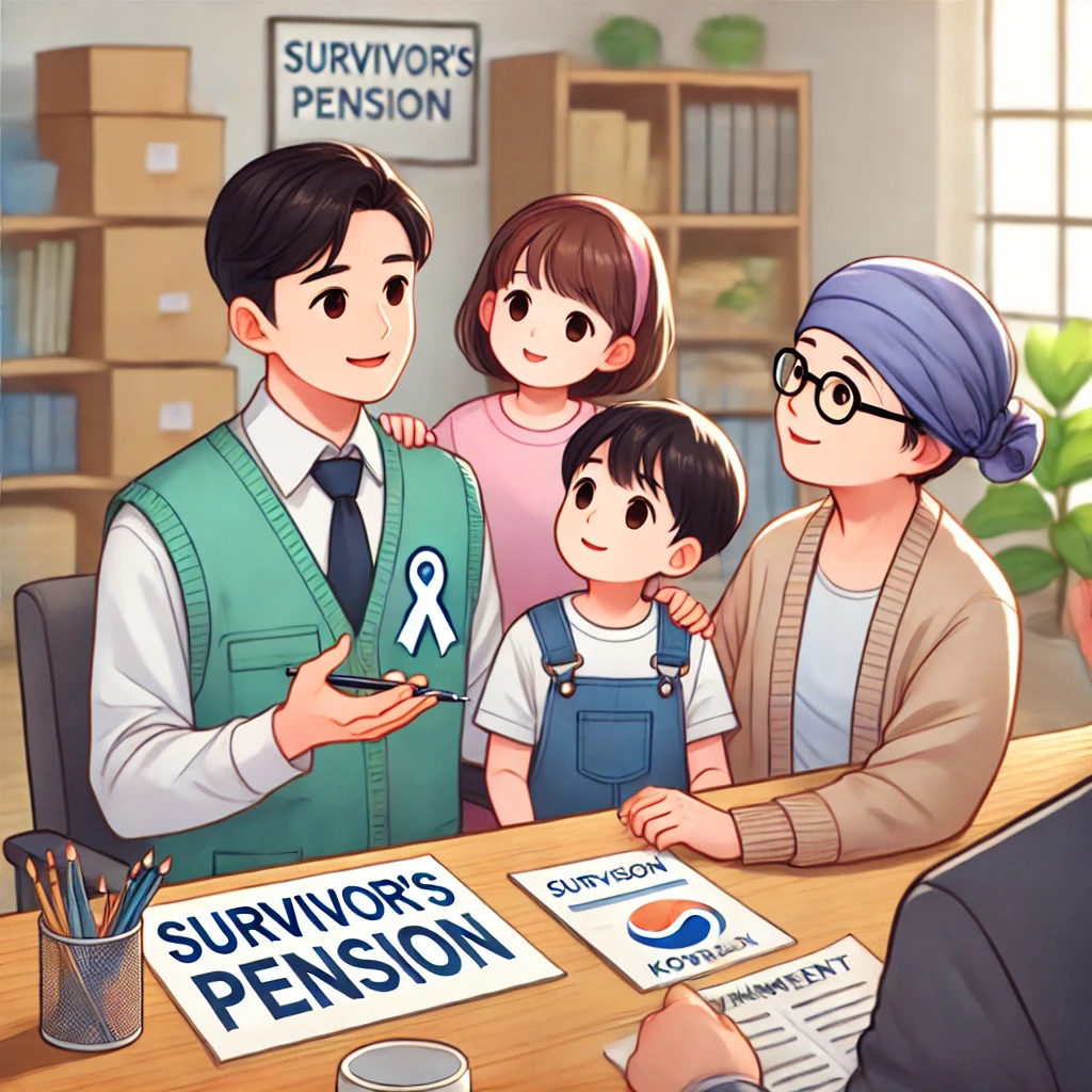 유족연금 안내를 받는 가족