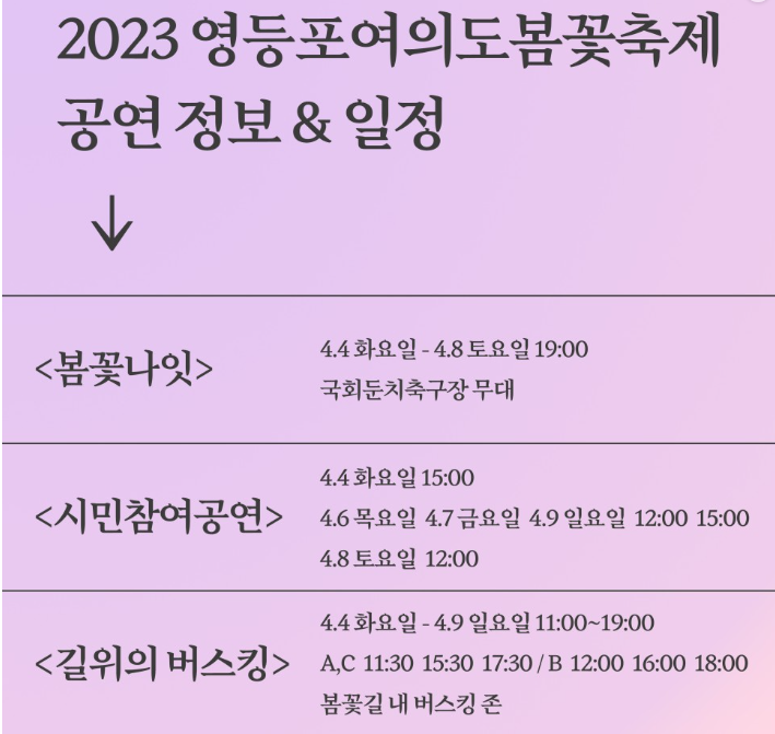 여의도 벚꽃축제 공연