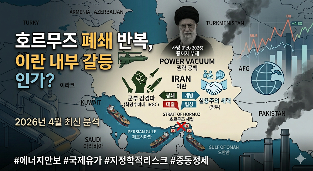 호르무즈 해협 폐쇄 반복, 이란 권력 공백,노선 갈등 정리