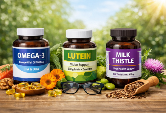 오메가 루테인 밀크씨슬 영양제 관연 사진