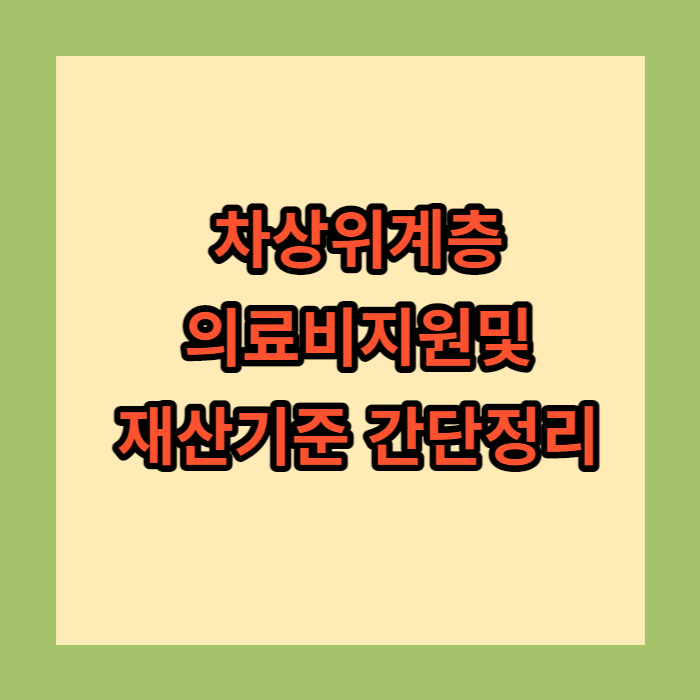 차상위계층 의료비 지원